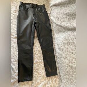 Abercrombie & Fitch Vegan Black Leather Pants Skinny High Rise size 2 Like New